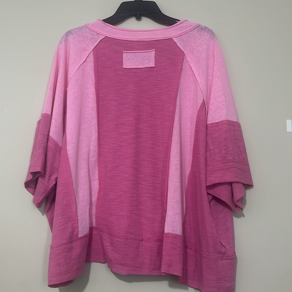 POL oversized Pink Colorblock Blouse - Picture 5 of 5